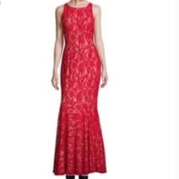 Aidan by Aidan Mattox Maxi Dress Size 0 Red Lace Mermaid Peplum Formal Classy Aidan by Aidan Mattox Maxi Dress Size 0 Red Lace Mermaid Peplum Formal Classy
